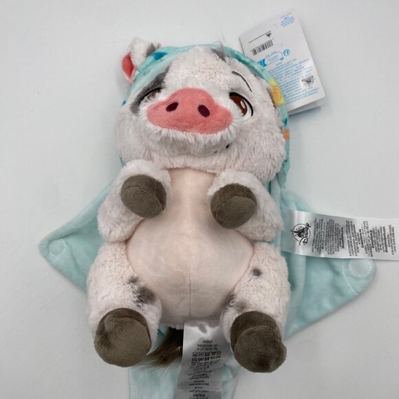 Disney Parks Babies Moana Pua Pig in a Blanket Plush 10" Stuffed Animal Toy NWT - Picture 6 of 12